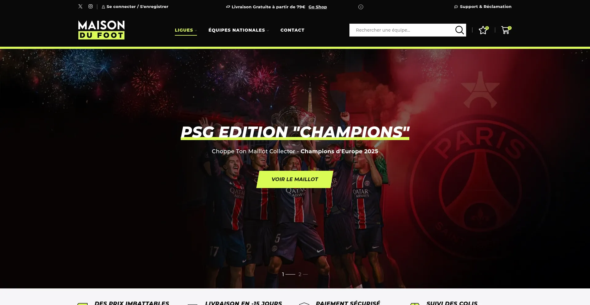 Website screenshot of Maison-du-foot.com