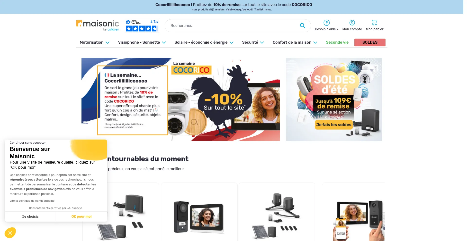 Website screenshot of Maisonic.com