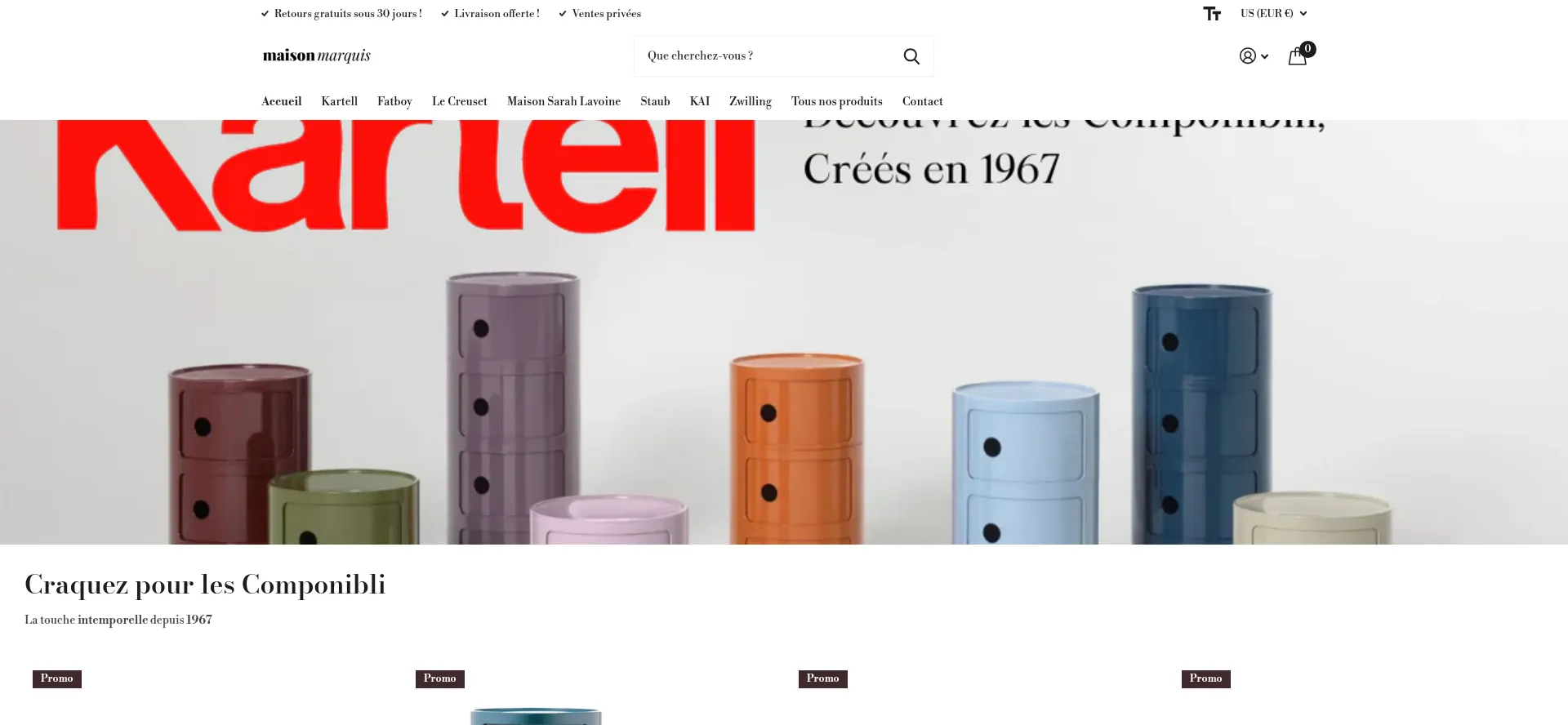Website screenshot of Maisonmarquis.com