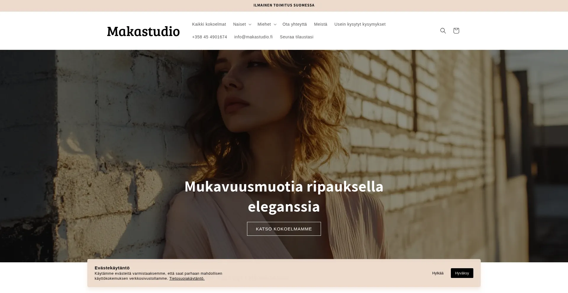 Website screenshot of Makastudio.fi