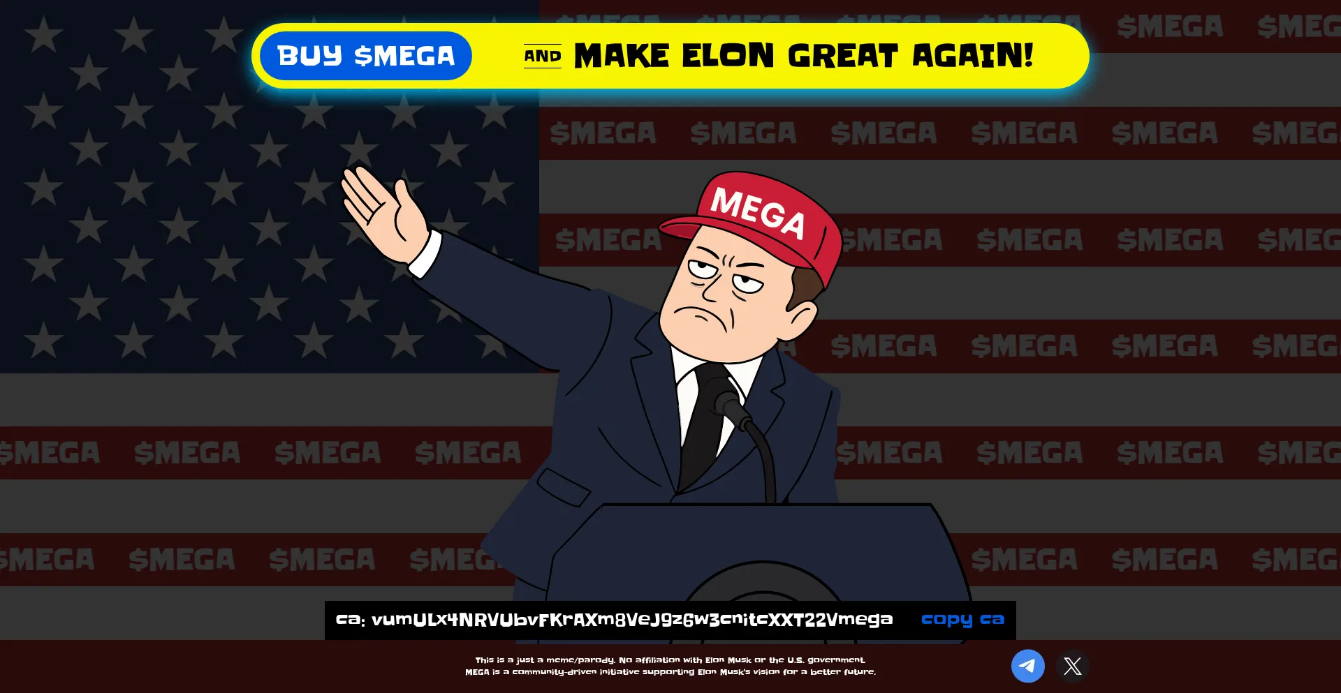 Website screenshot of Makeelongreatagain.live