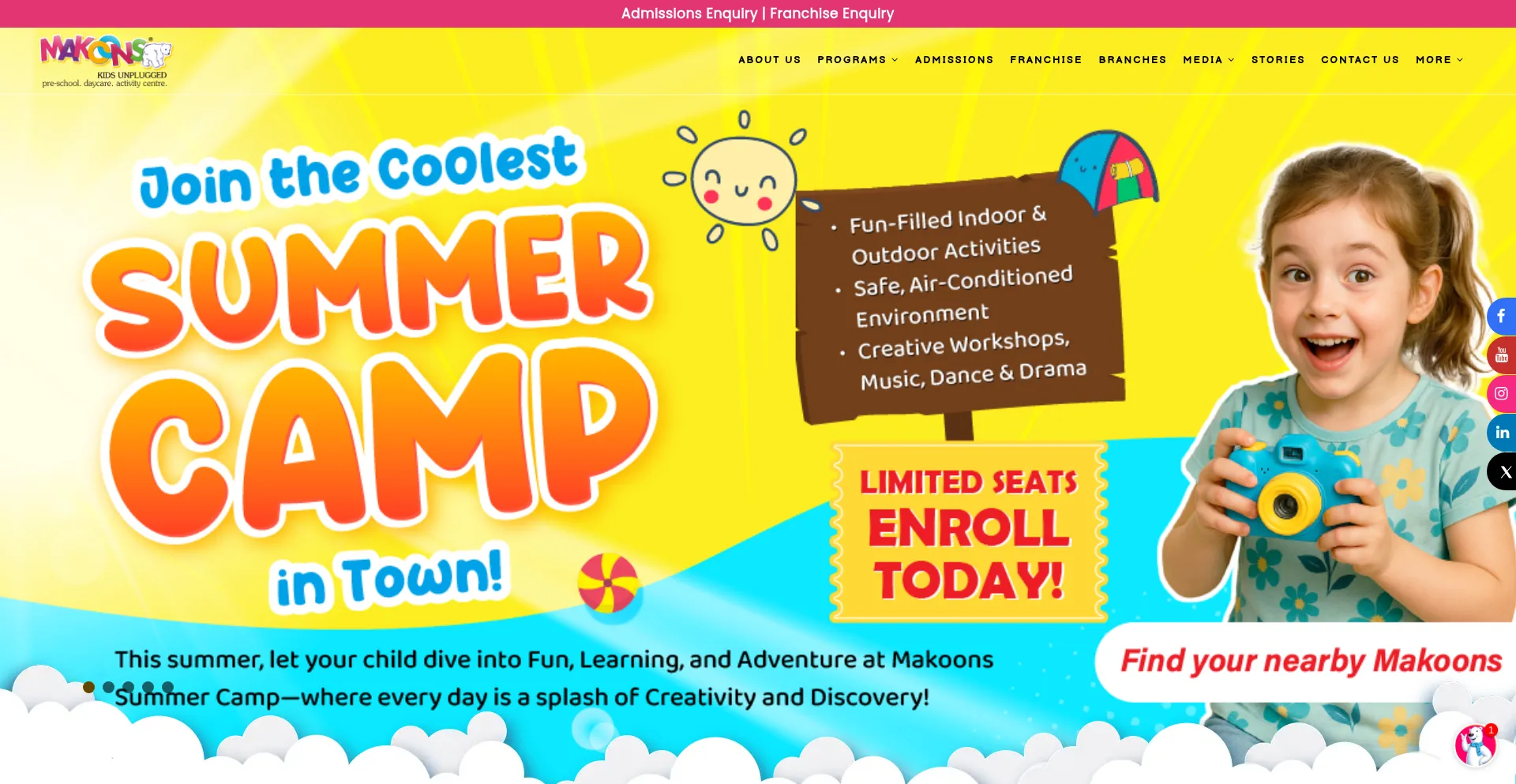 Website screenshot of Makoons.com