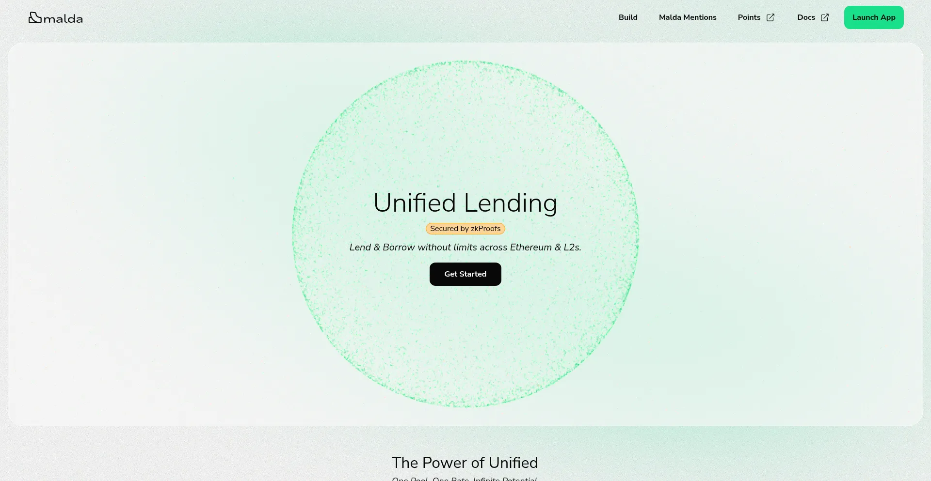 Website screenshot of Malda.xyz