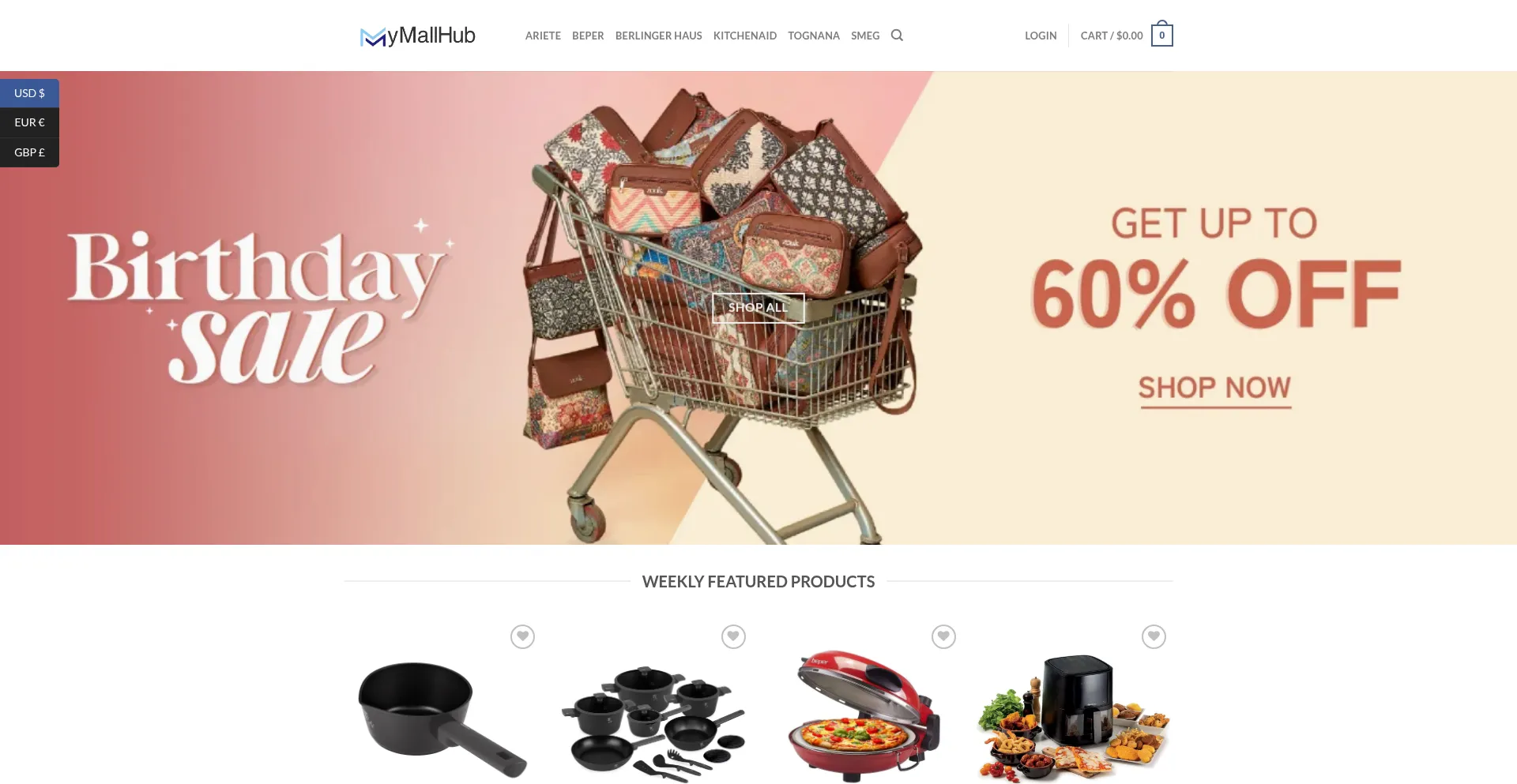 Website screenshot of Malliya.shop