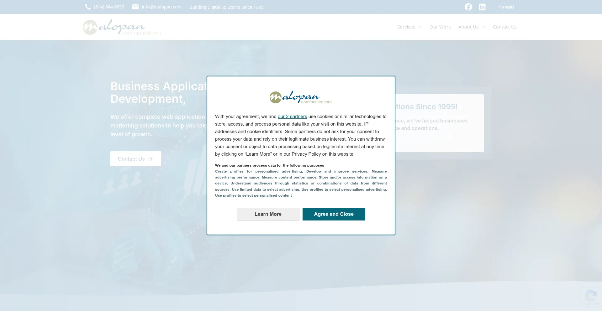 Website screenshot of Malopan.com