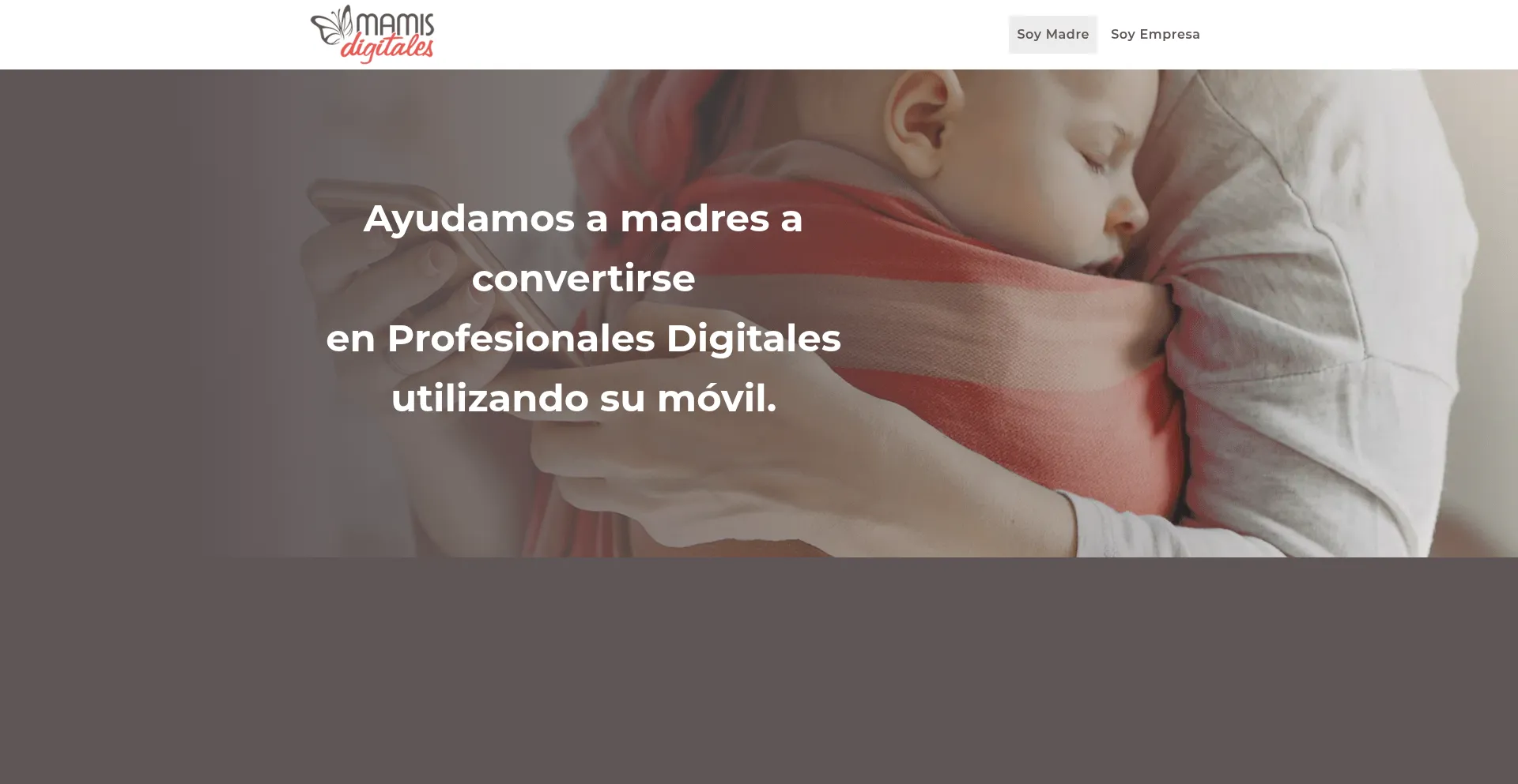 Website screenshot of Mamisdigitales.org