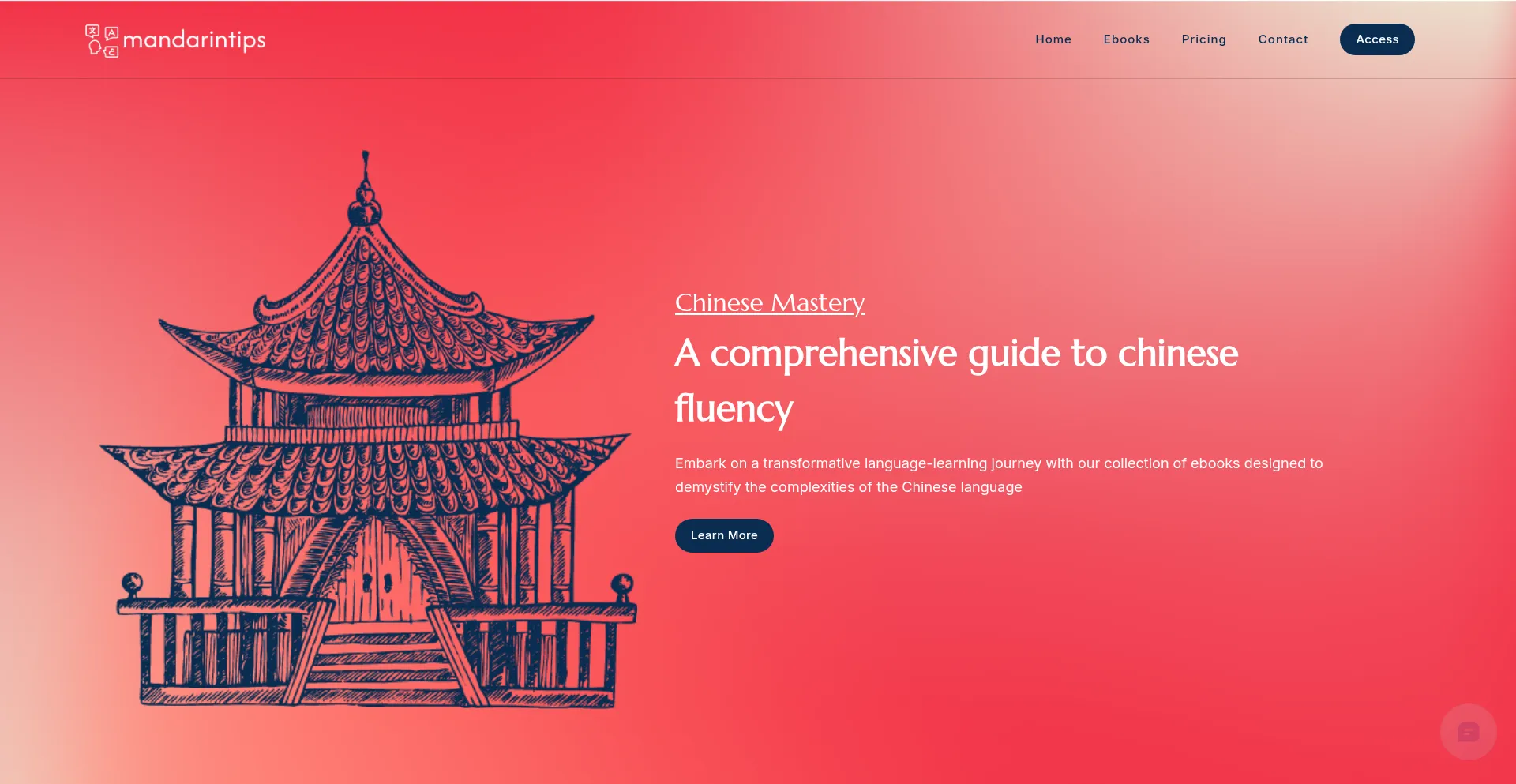 Website screenshot of Mandarintips.com