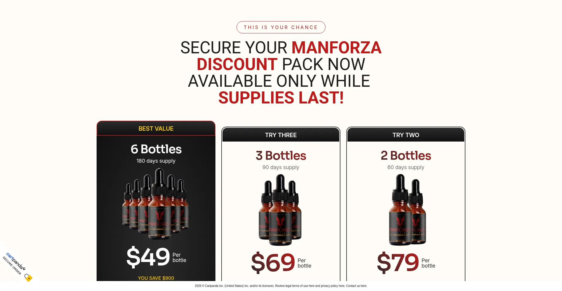 Website screenshot of Manforza.com