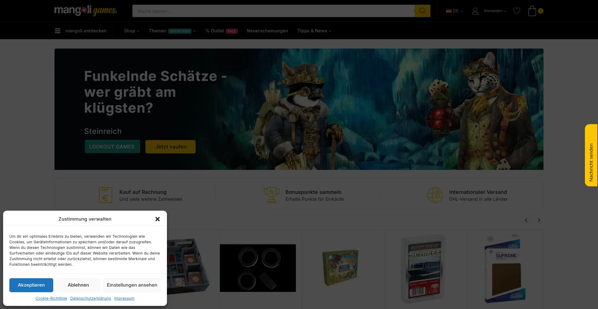 Website screenshot of Mangoli.de