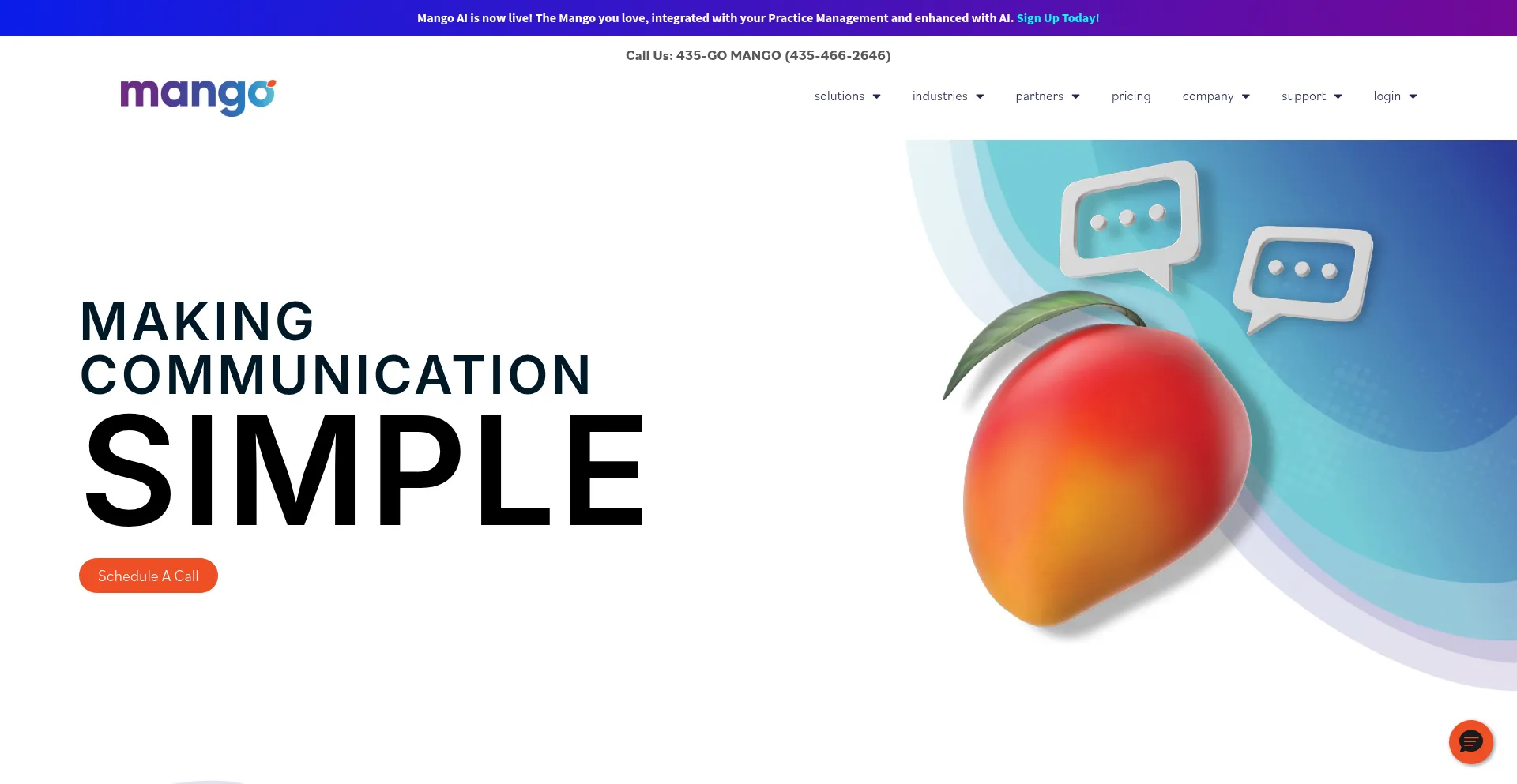 Website screenshot of Mangovoice.com