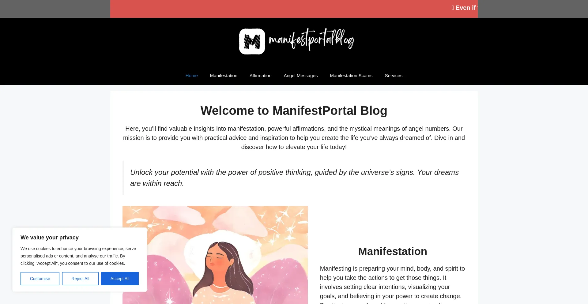 Website screenshot of Manifestportalblog.com
