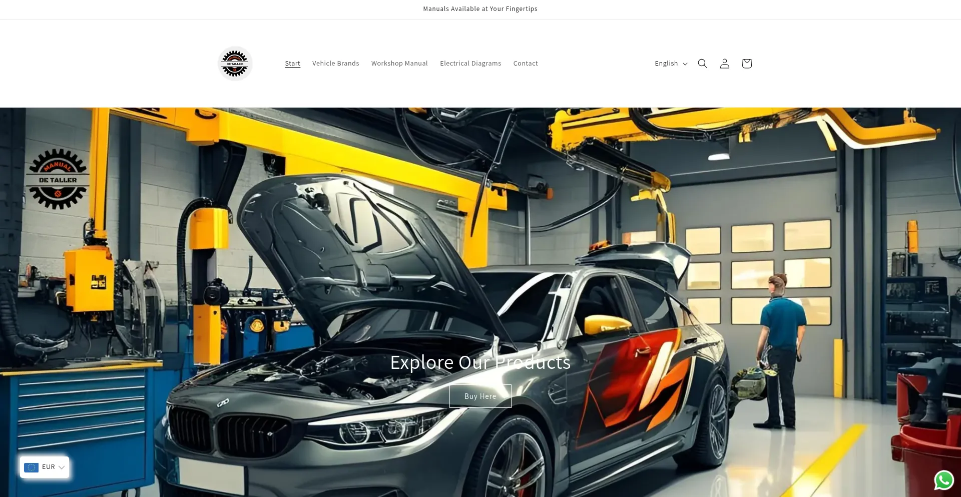 Website screenshot of Manualdetaller.com