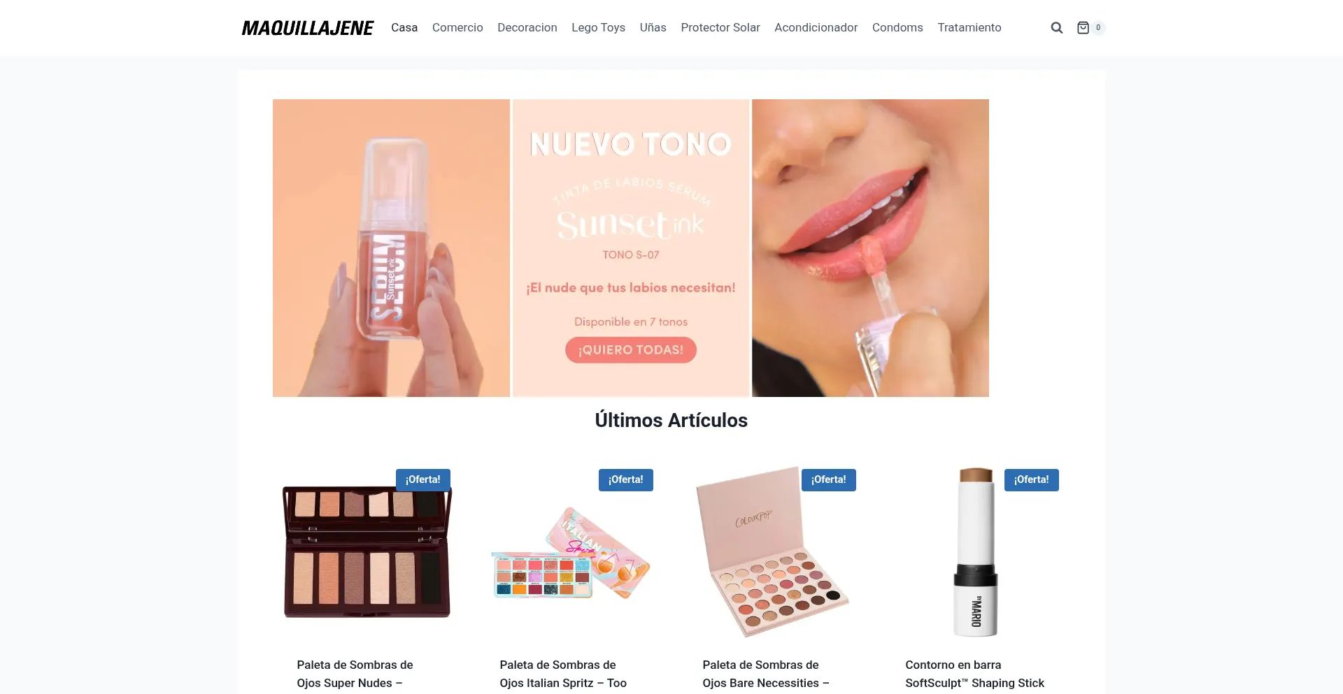 Website screenshot of Maquillajeneutro.com