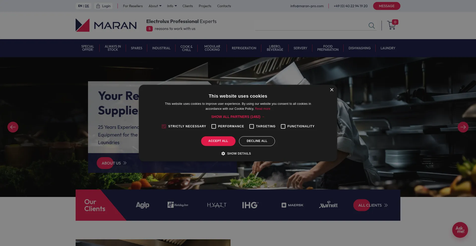 Website screenshot of Maran-pro.com