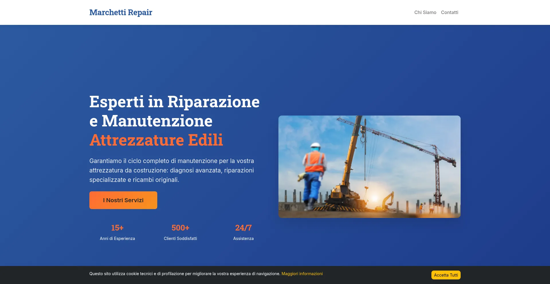 Website screenshot of Marchetti-repair.it