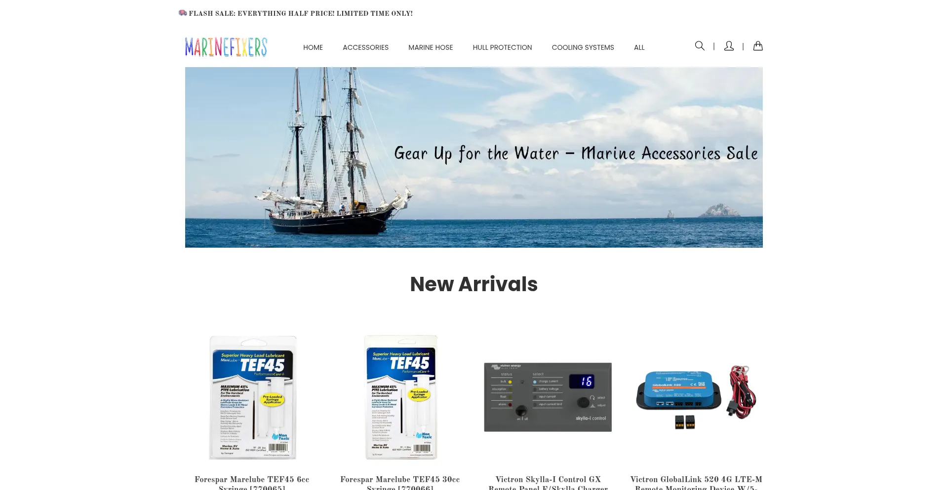 Website screenshot of Marinefixers.com