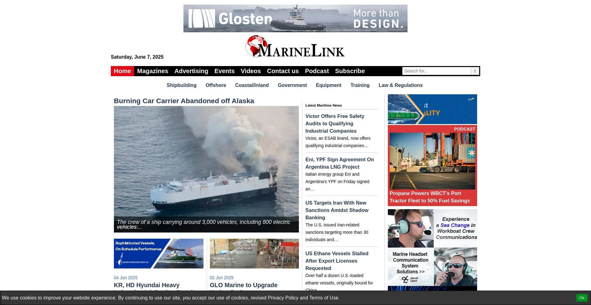 Website screenshot of Marinelink.com