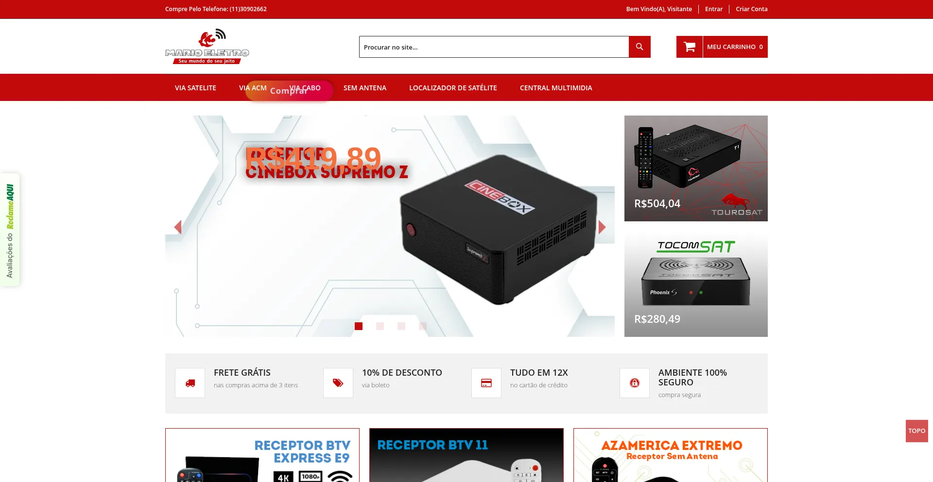 Website screenshot of Marioeletro.com