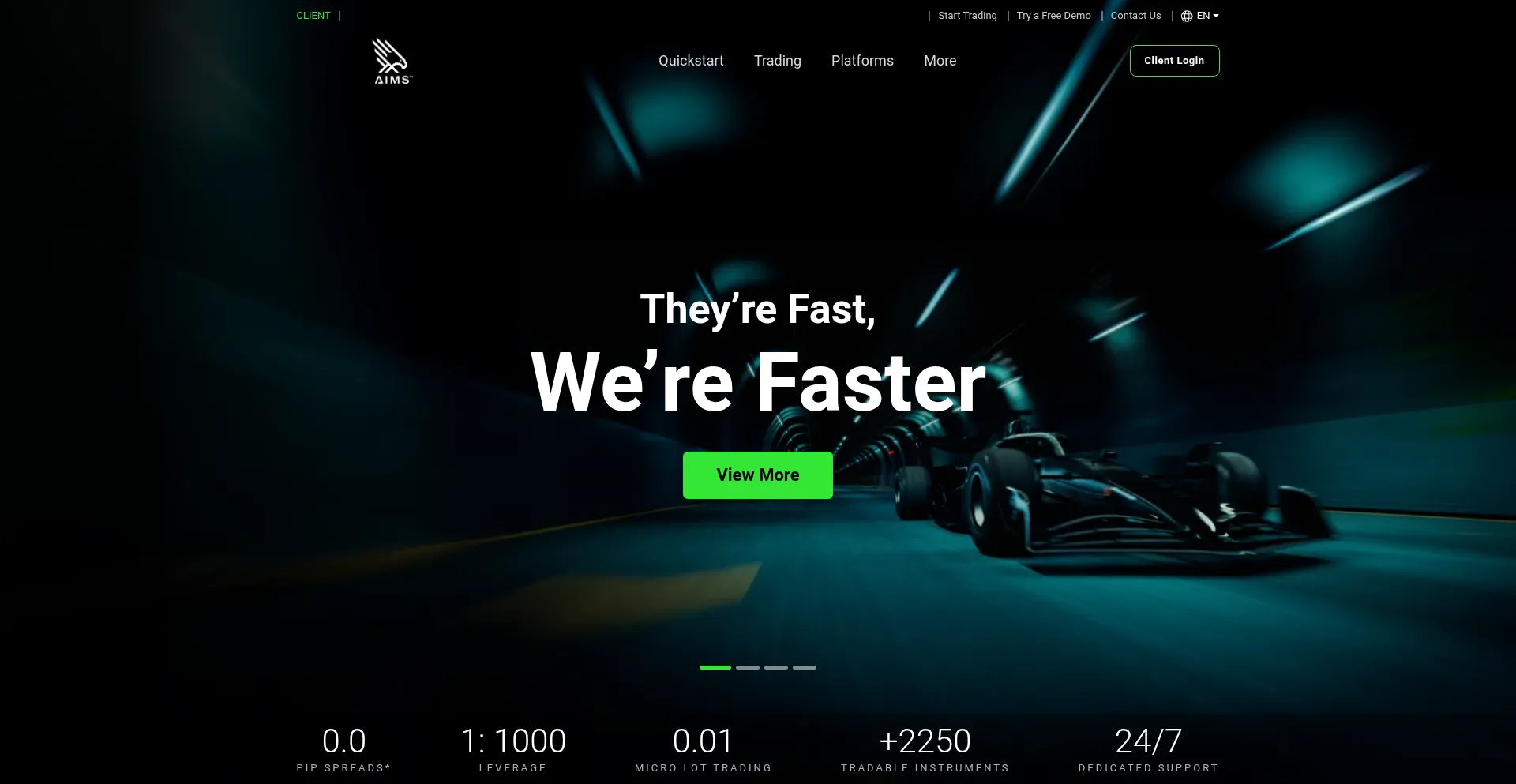 Website screenshot of Markets-vipaims.com