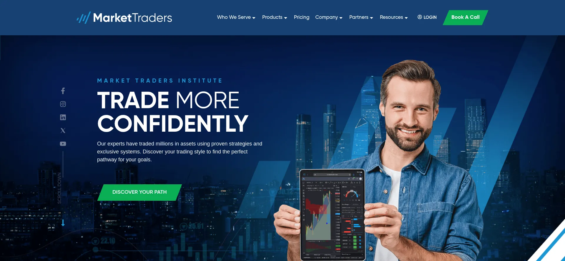 Website screenshot of Markettraders.com
