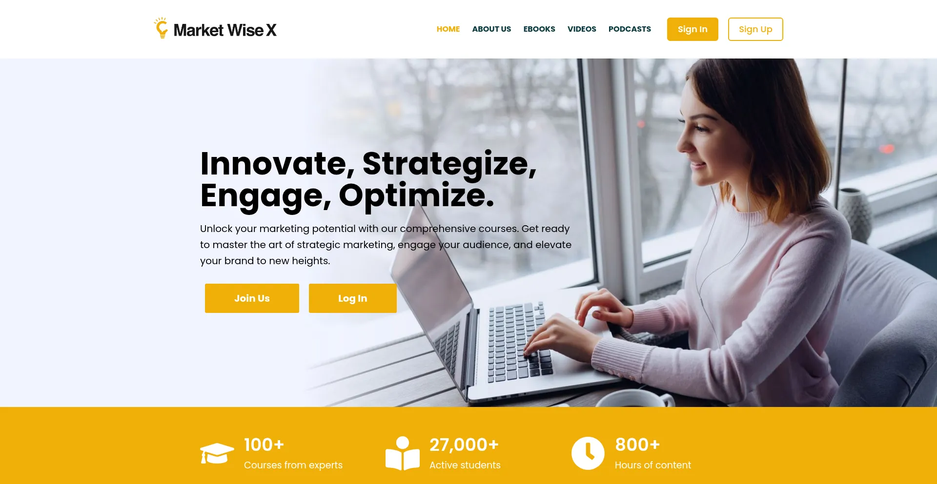 Website screenshot of Marketwisex.co