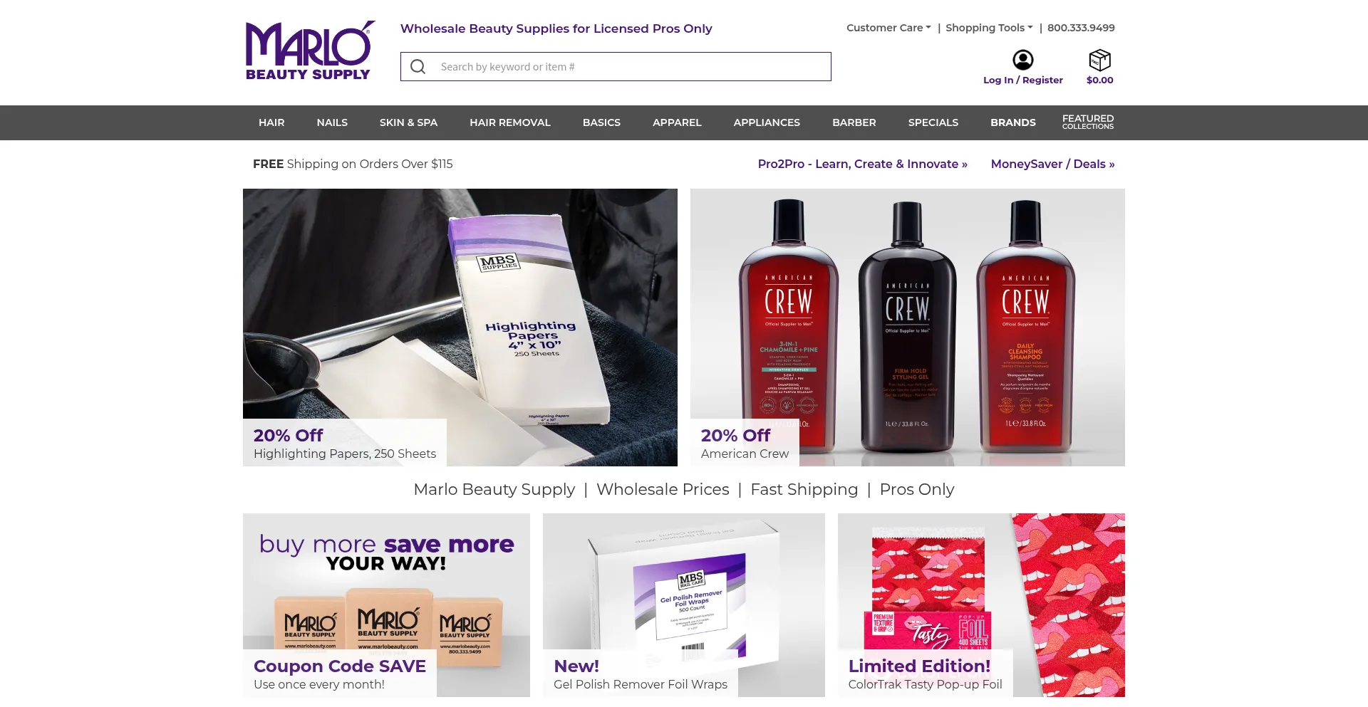 Website screenshot of Marlobeauty.com