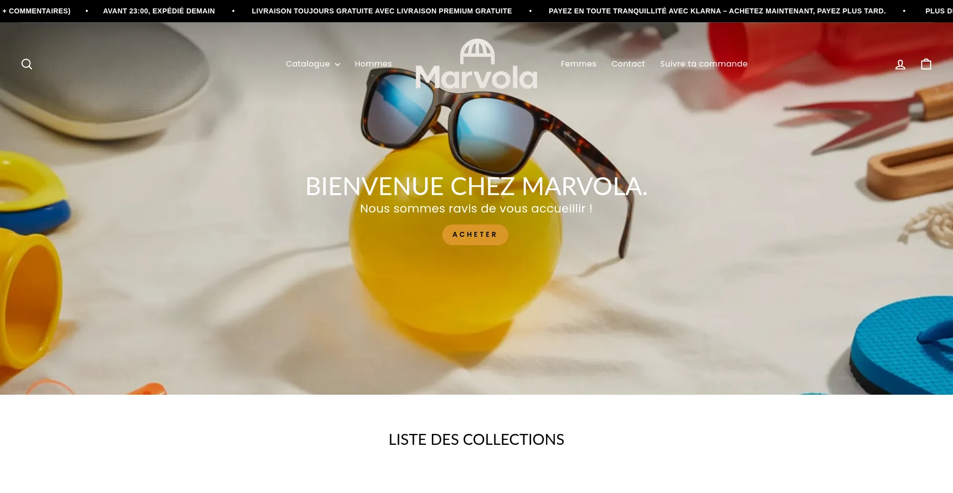 Website screenshot of Marvola.fr