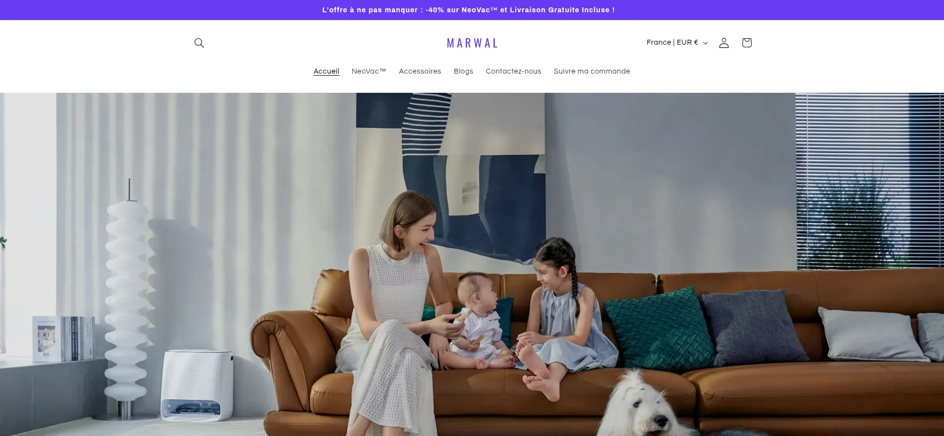 Website screenshot of Marwalrobot.fr