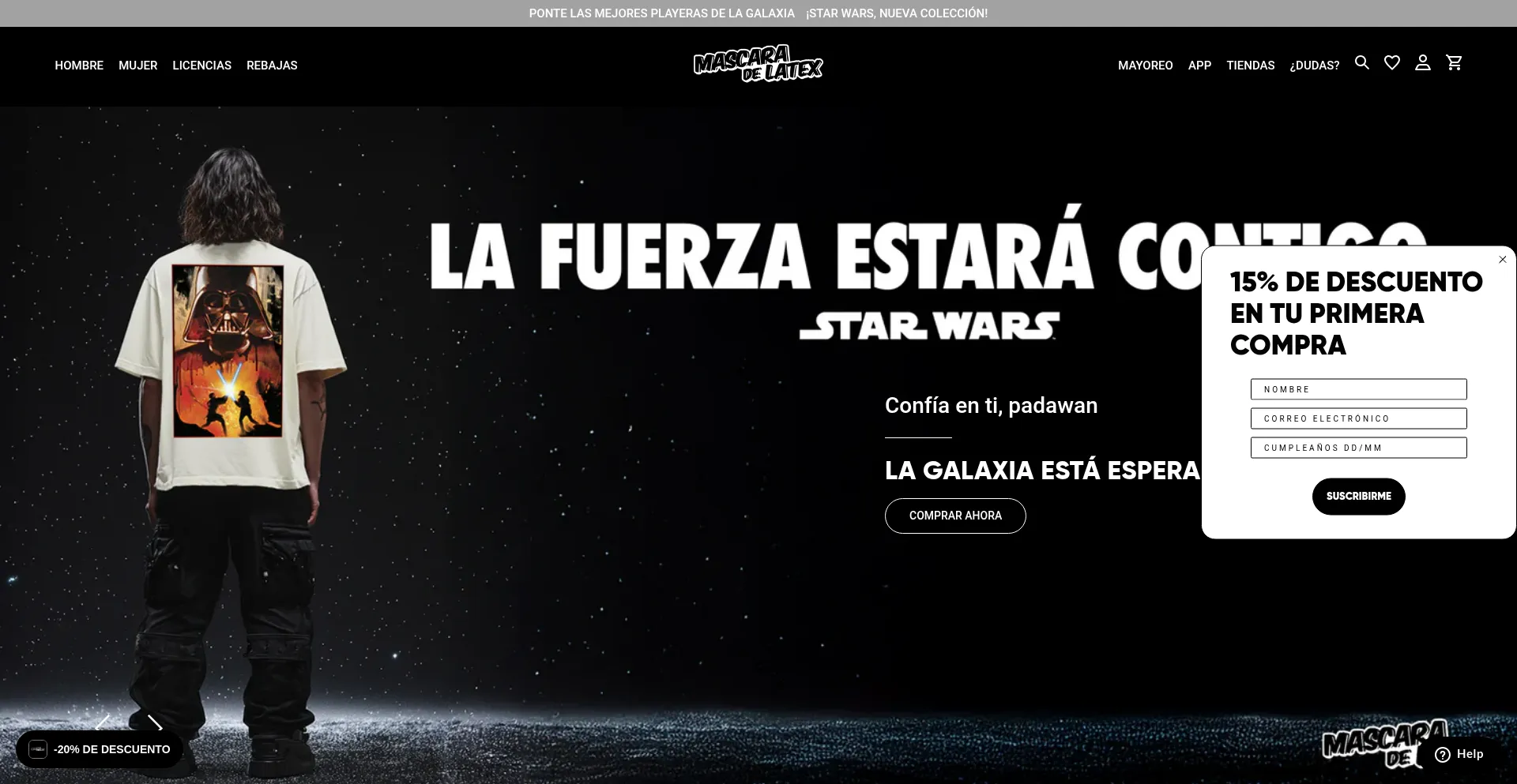 Website screenshot of Mascaradelatex.com