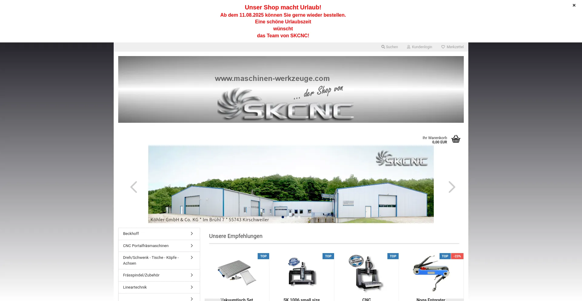 Website screenshot of Maschinen-werkzeuge.com