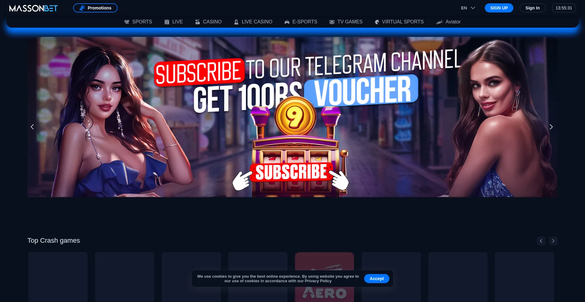Website screenshot of Massonbet.com