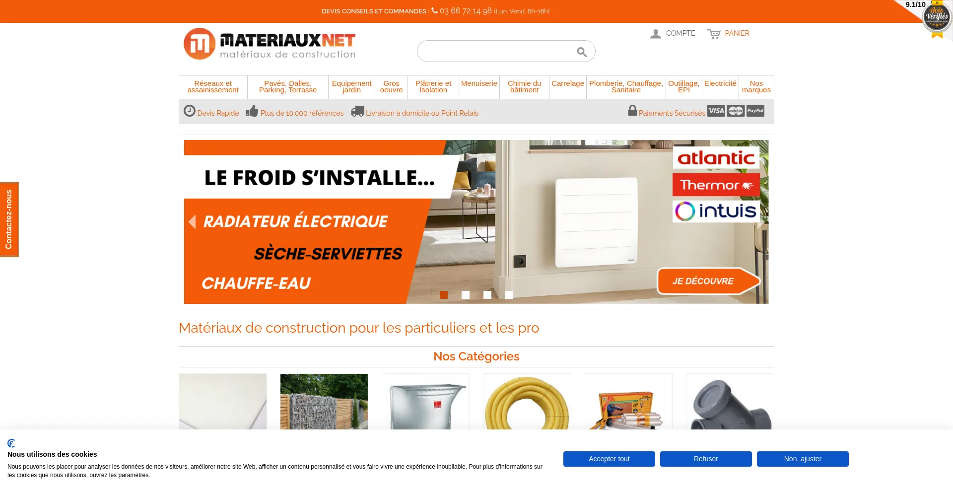 Website screenshot of Materiauxnet.com