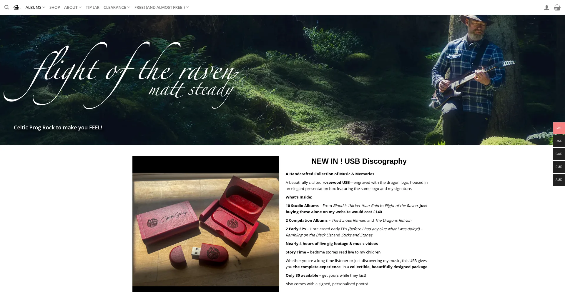 Website screenshot of Mattsteady.com