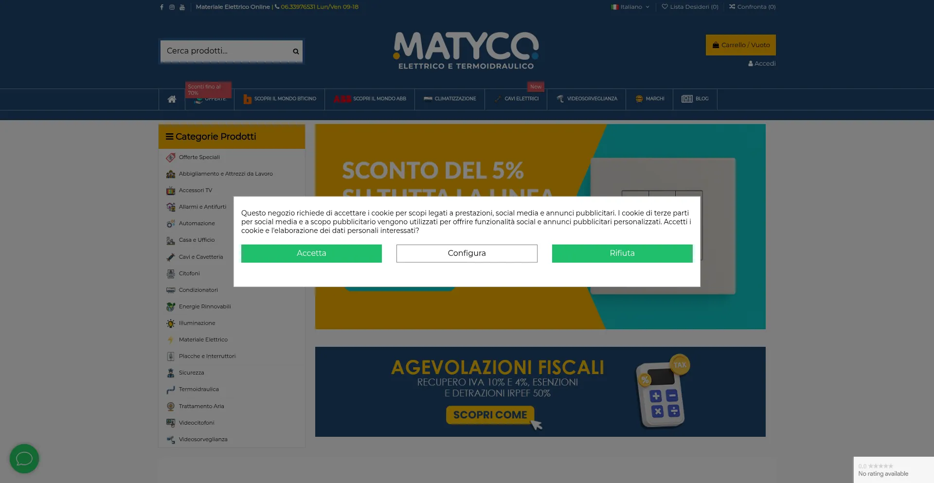 Website screenshot of Matyco.com