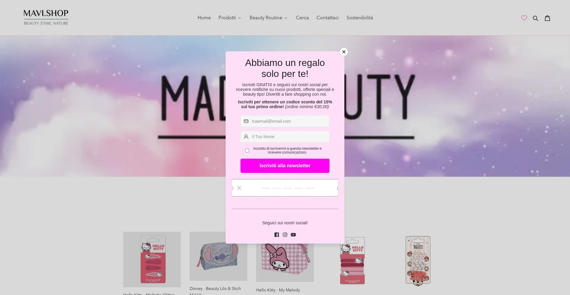 Website screenshot of Mavi.shop