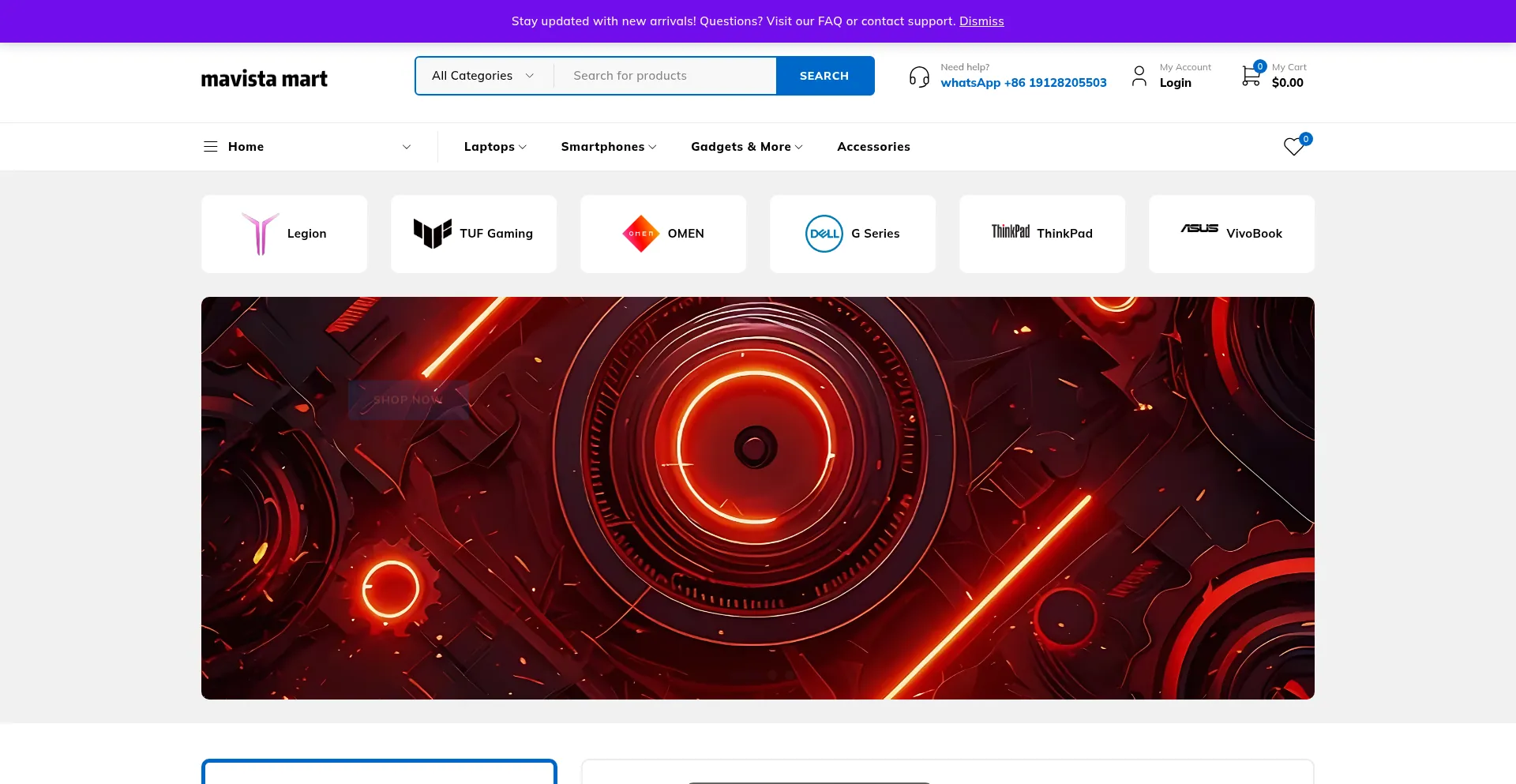 Website screenshot of Mavistamart.com