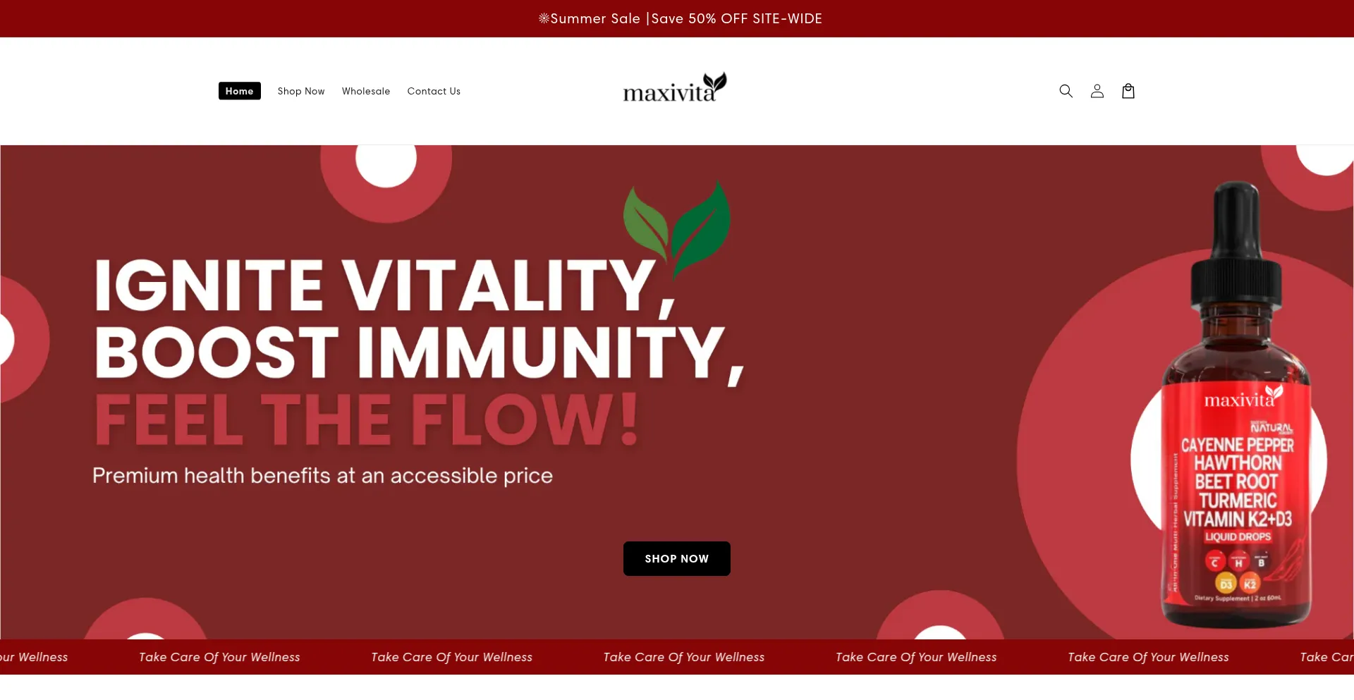 Website screenshot of Maxivitaco.com