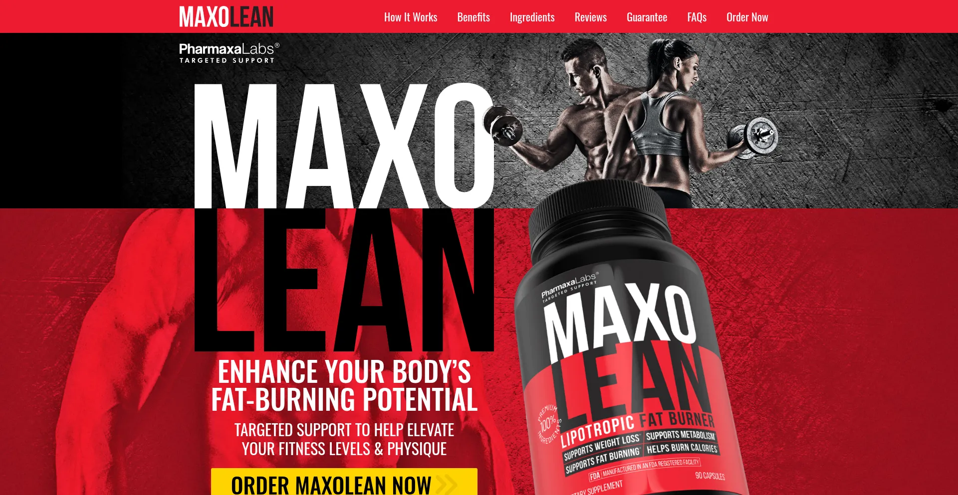 Website screenshot of Maxolean.com