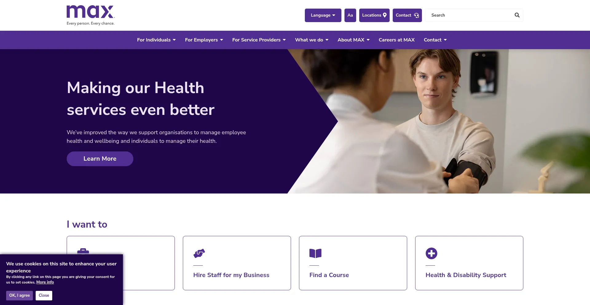 Website screenshot of Maxsolutions.com.au