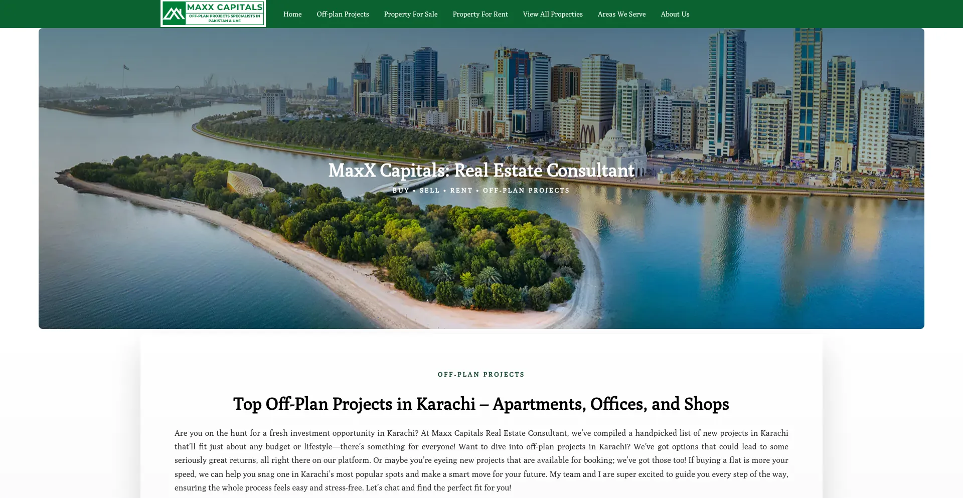 Website screenshot of Maxxcapitals.com
