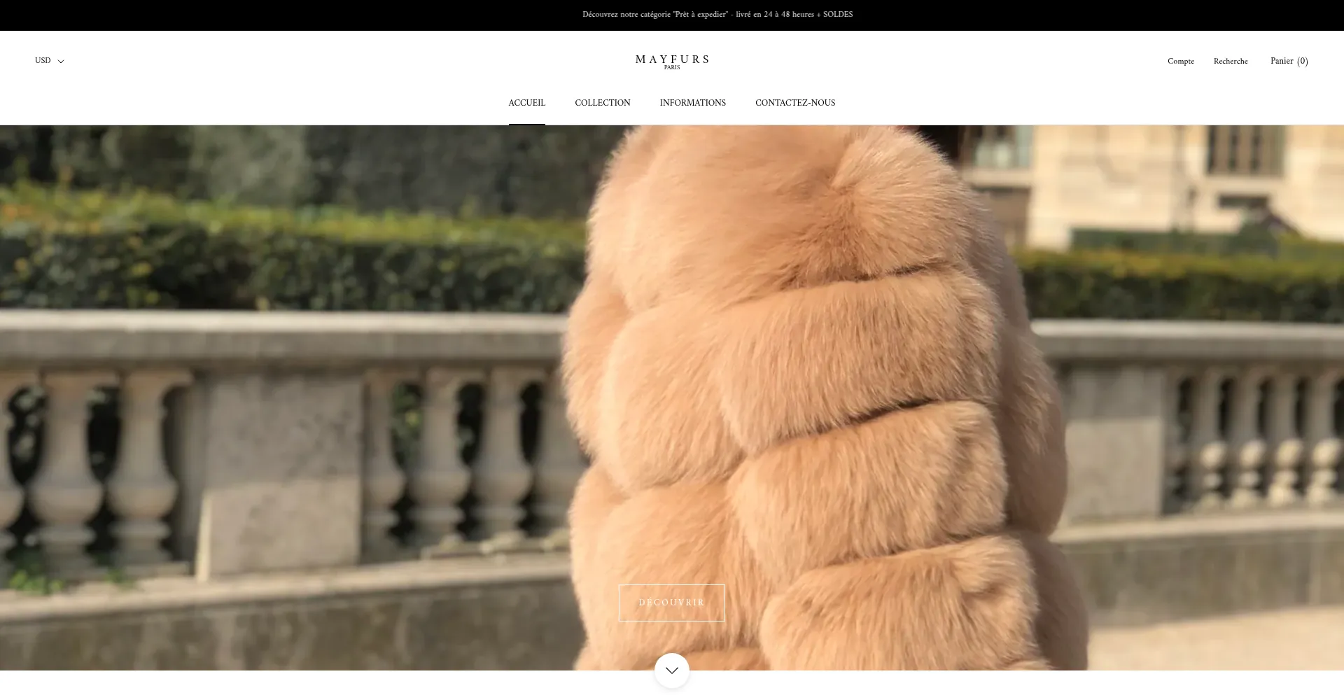 Website screenshot of Mayfurs.com