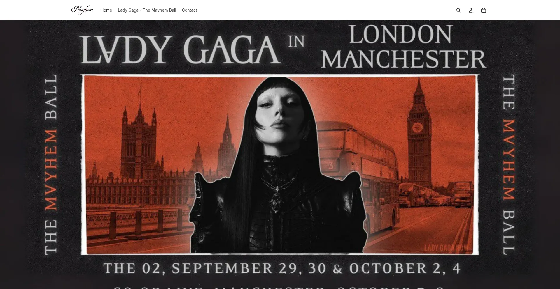 Website screenshot of Mayhemball-uk.com
