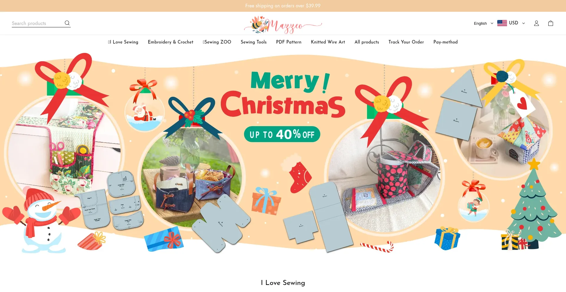 Website screenshot of Mazzeosewing.com