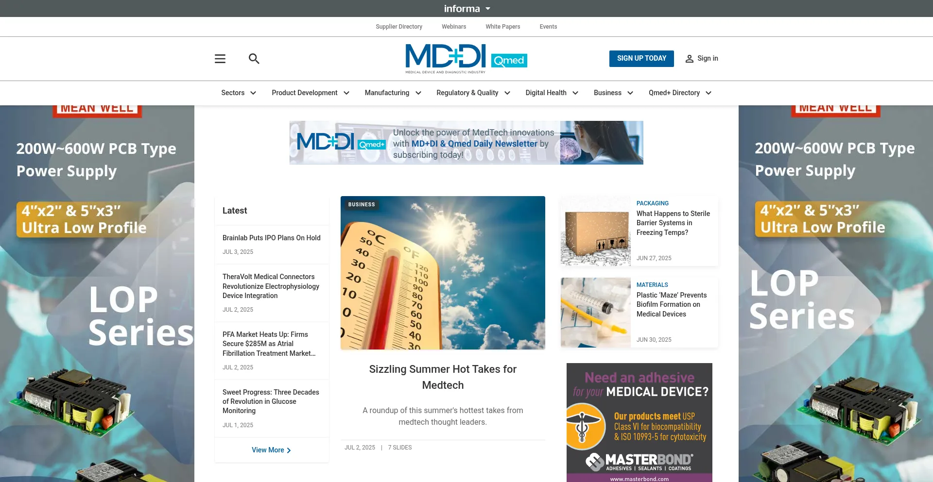 Website screenshot of Mddionline.com