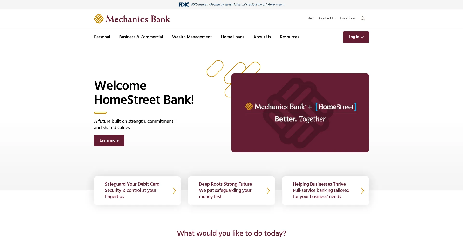 Mechanicsbank.com Screenshot