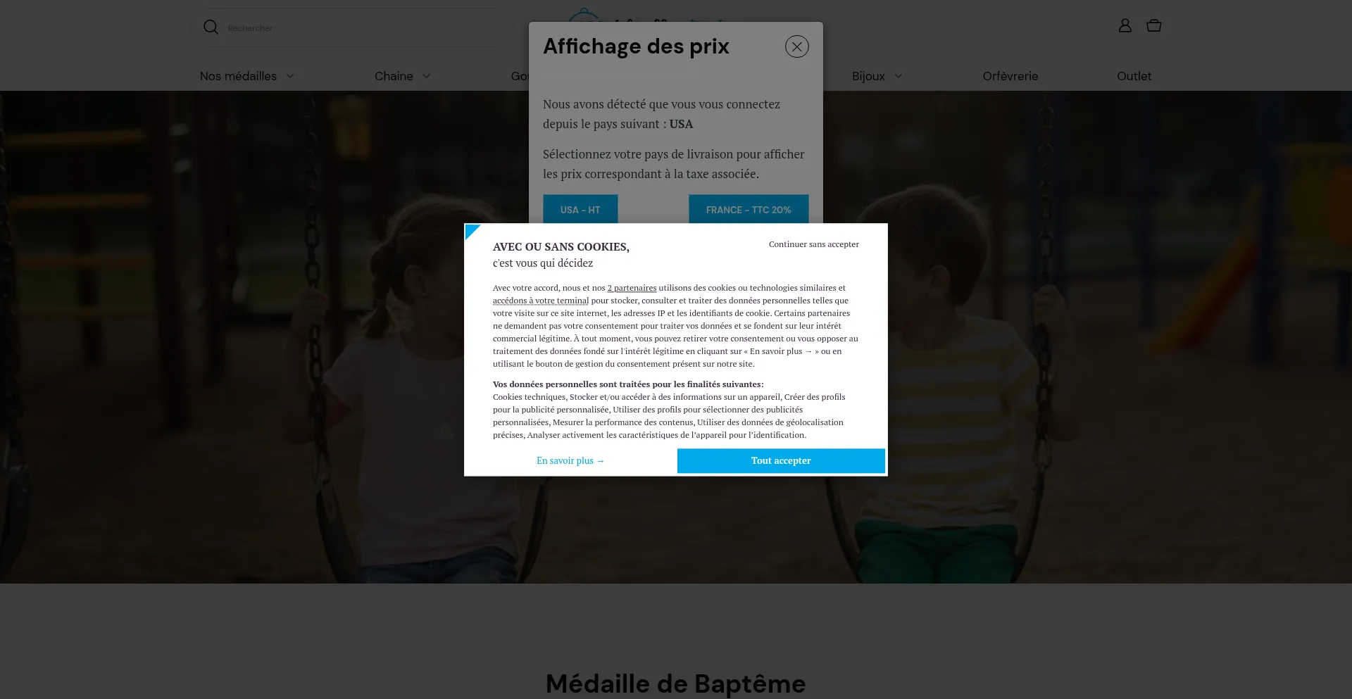 Medaille-de-bapteme.fr Screenshot