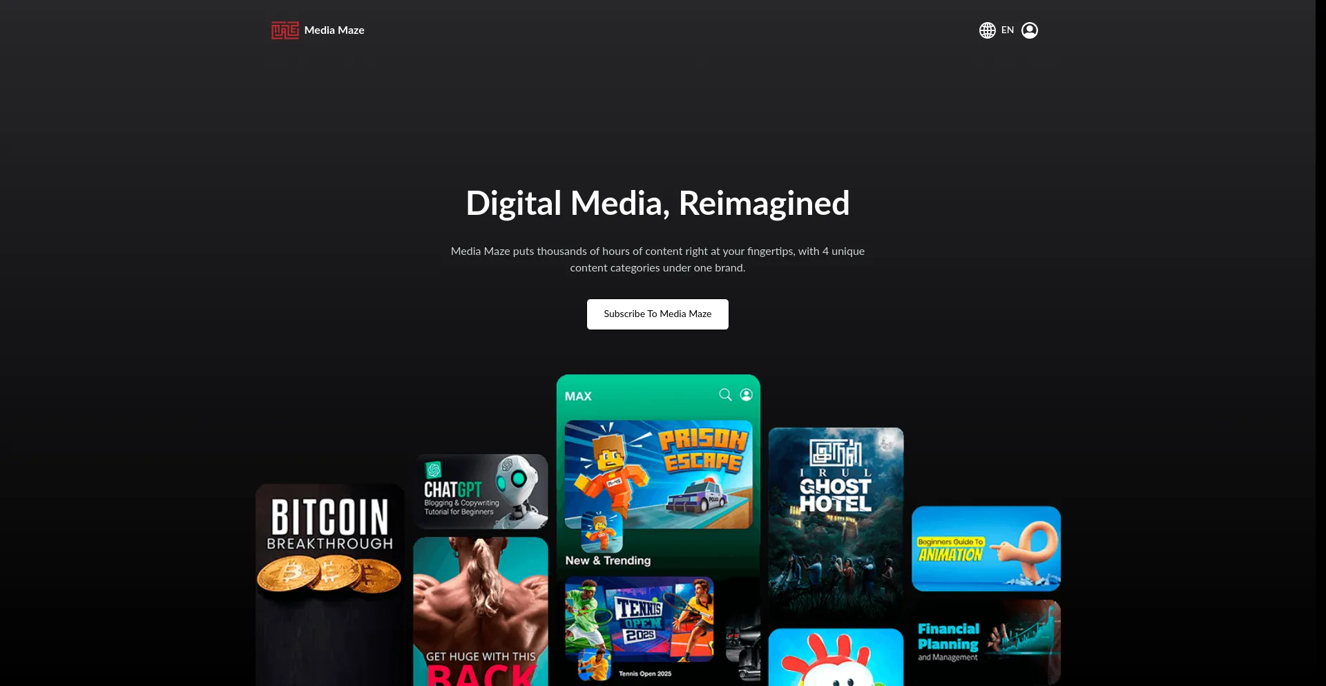 Website screenshot of Mediamaze.digital