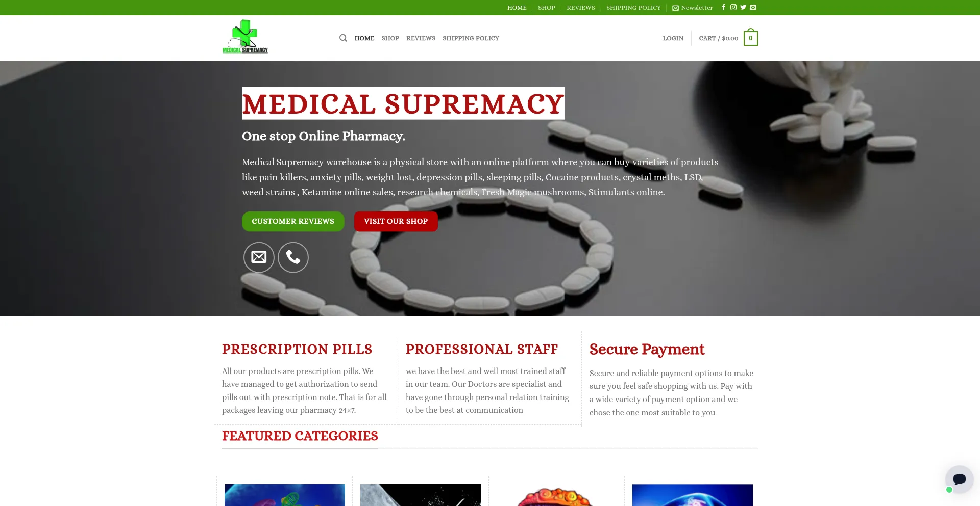 Website screenshot of Medicalsupremacy.com