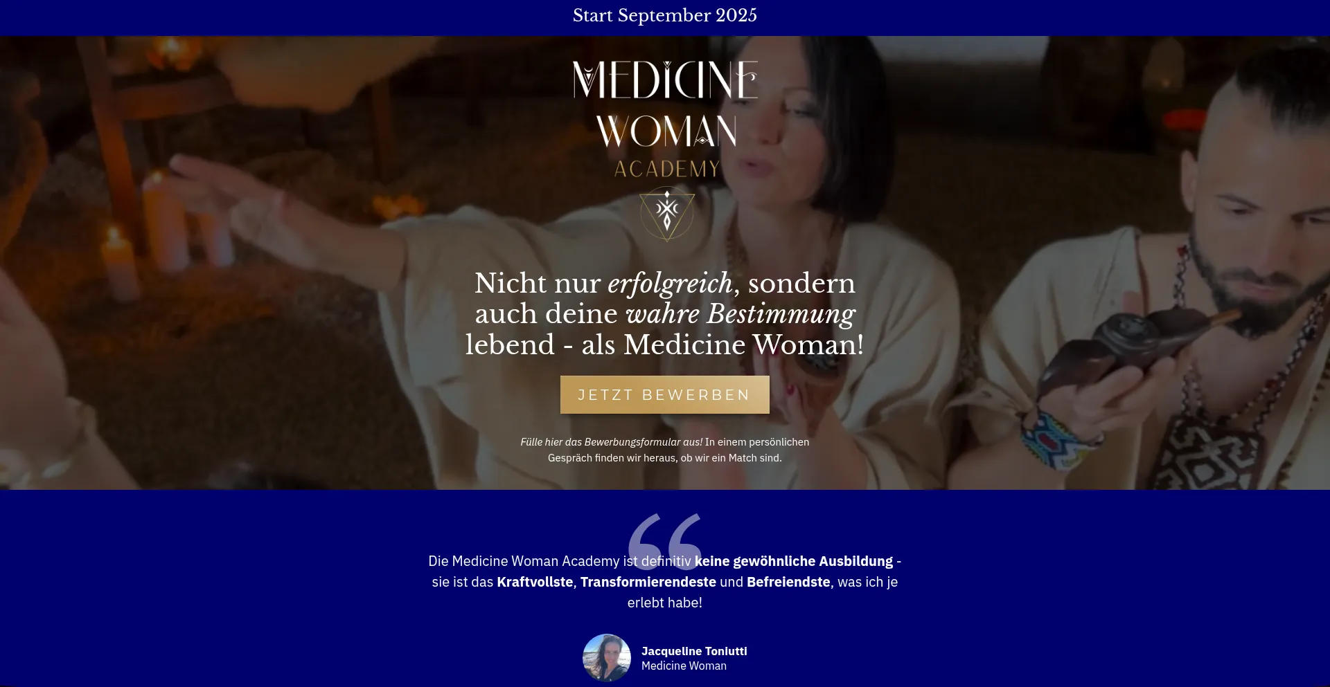 Website screenshot of Medicinewoman.academy