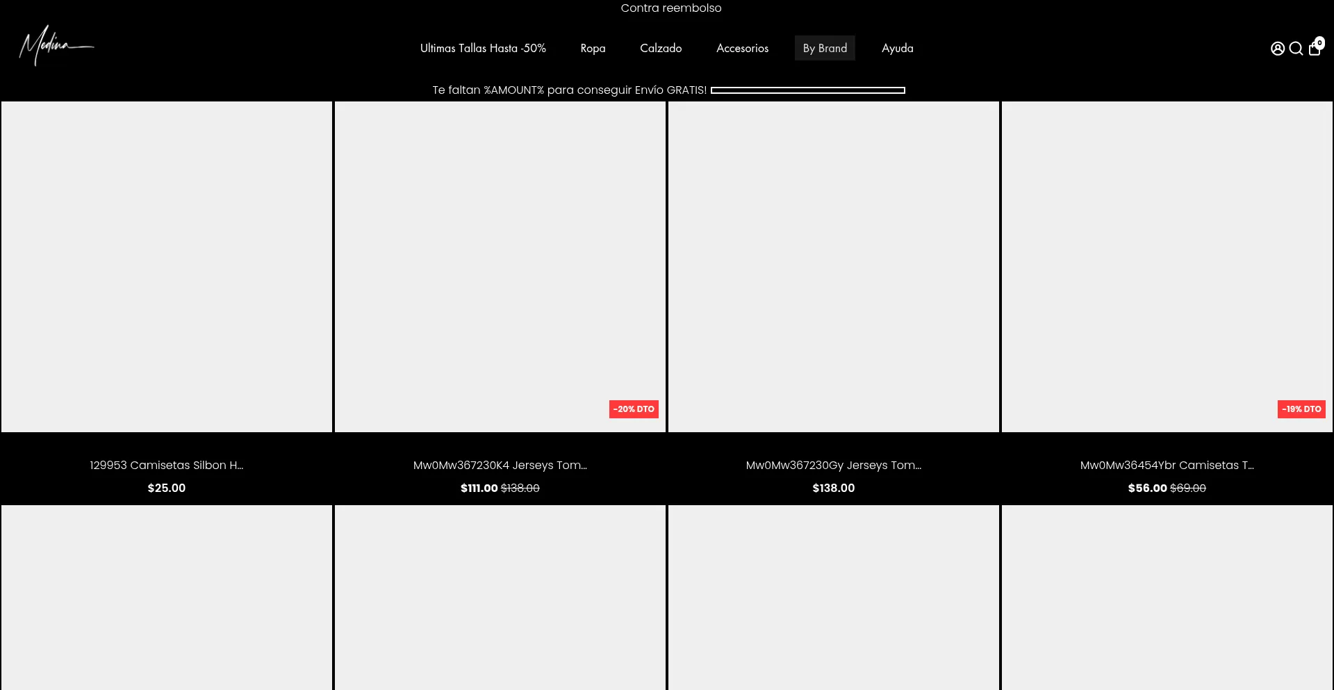 Website screenshot of Medinamenswear.com